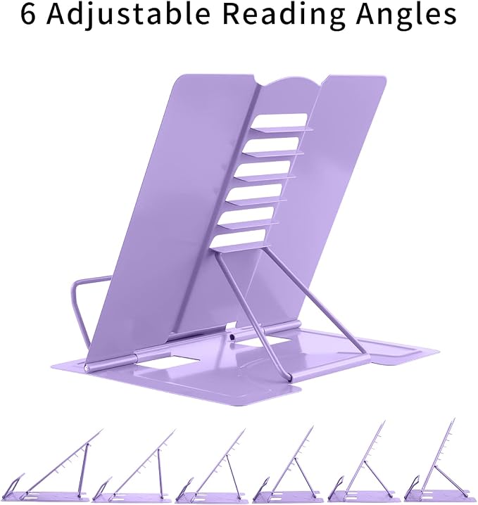 MSDADA Book Stand Metal Reading Rest Book Holder Adjustable Cookbook Documents - Image 4