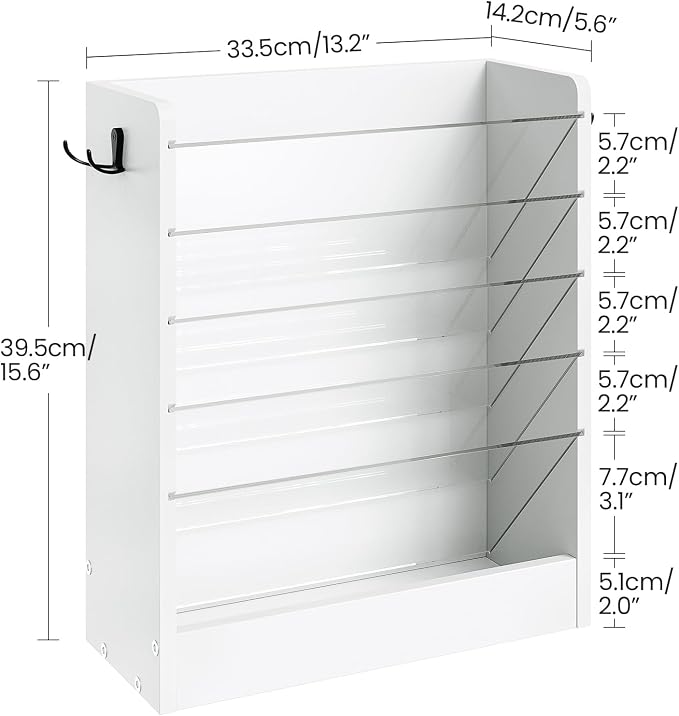 CHOEZON Wall File Holder, 6-Tier File Organizer, Office Supplies Storage Rack - Image 5