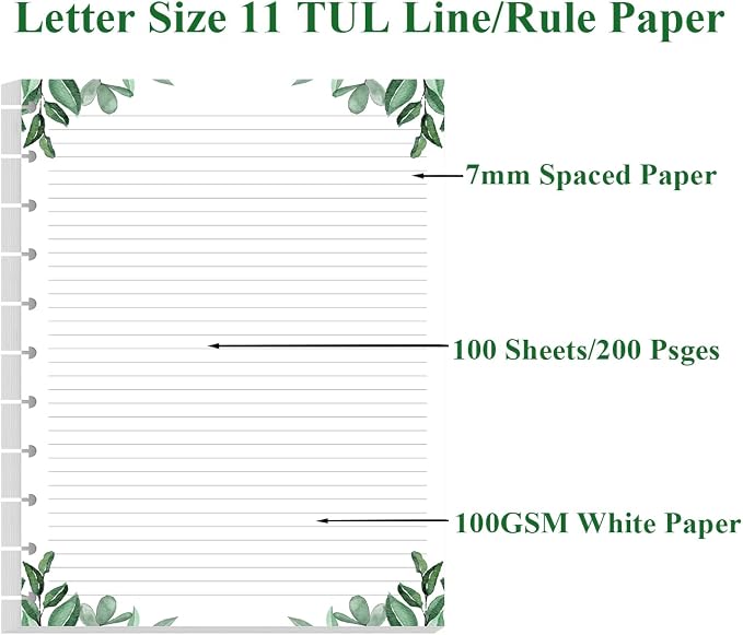 A4 TUL Discbound Lined Refill Paper, 11-Disc Discbound Ruled Filler Paper - Image 4