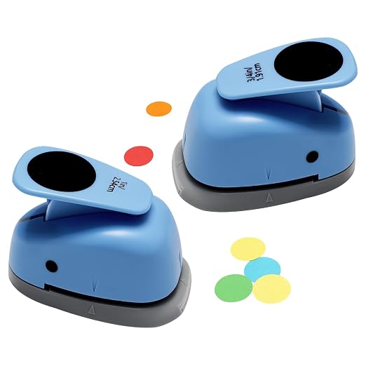 2‑Pcs Circle Hole Paper Punch Set, Puncher Cutting Diameter 3/4‑inch, 1‑inch | by HHBLUE-JING