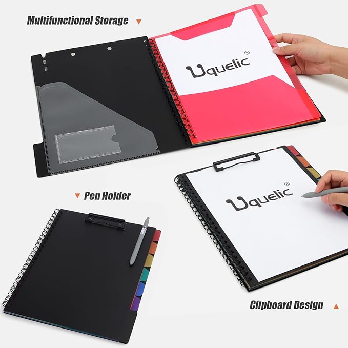 Uquelic Clipboard with Folder Organizer, 12 Pockets Project Organizer - Image 3