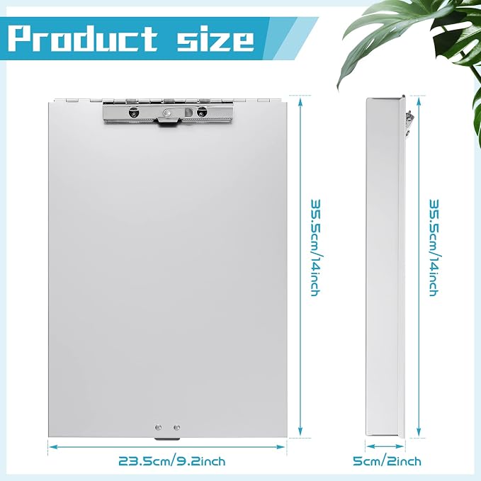 Seajan Aluminum Clipboard with Storage Metal Clip Board Folder Letter Size Form - Image 2