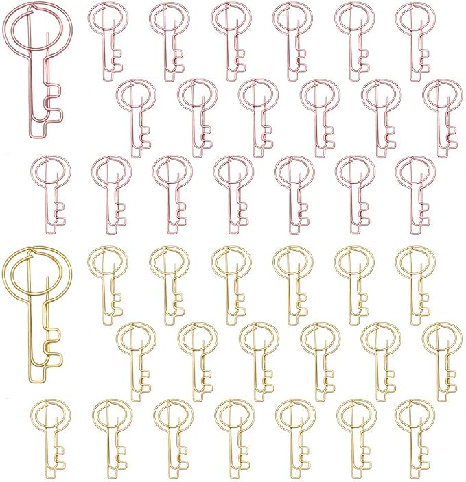 OWLFAVO 40pcs Key Shape Paper Clips by OWLFAVO