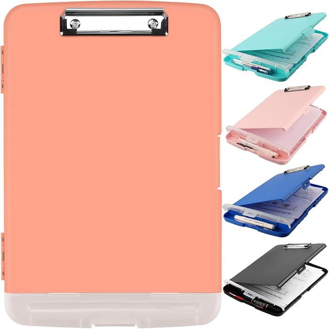 SFLHHDM Plastic Clipboard with Storage, High Capacity Clip Boards 8.5x11 with by SFLHHDM
