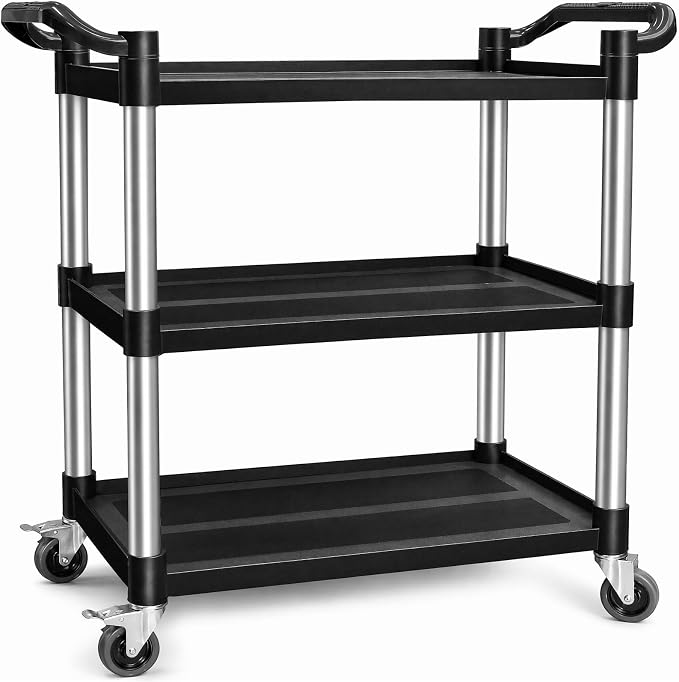 AQNIEGEP Utility Carts with Wheels, Rolling Kitchen Cart, 3 Tier Cart, Food by AQNIEGEP