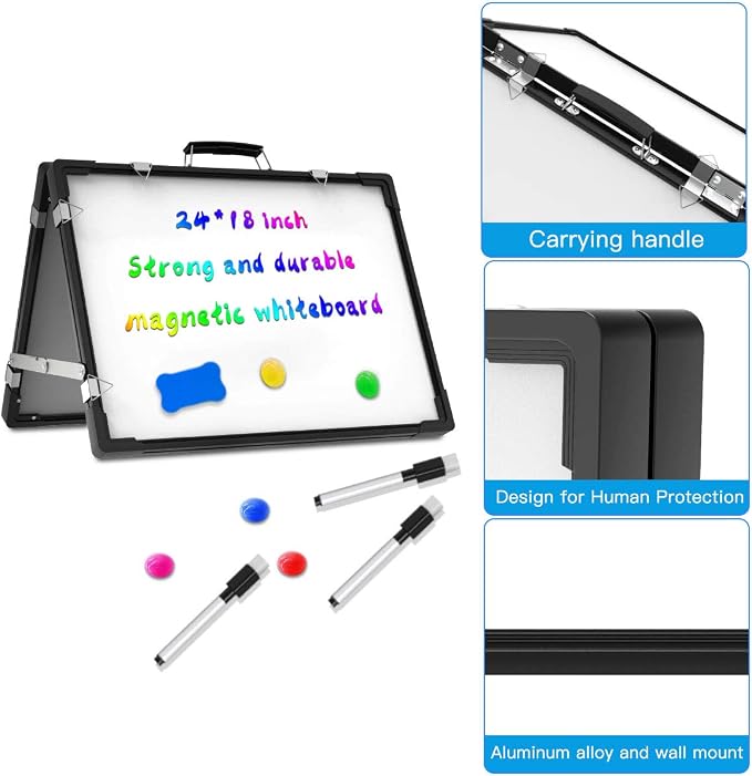 Whiteboard Dry Erase Boards, Portable White Board Double Sided Magnetic Board - Image 8