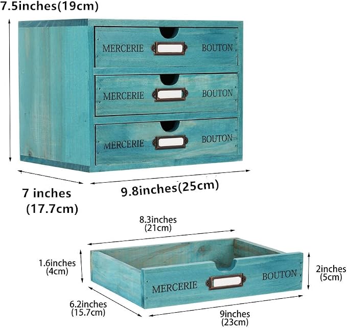 Wooden Storage Box Rustic Desktop Organizer - Image 3