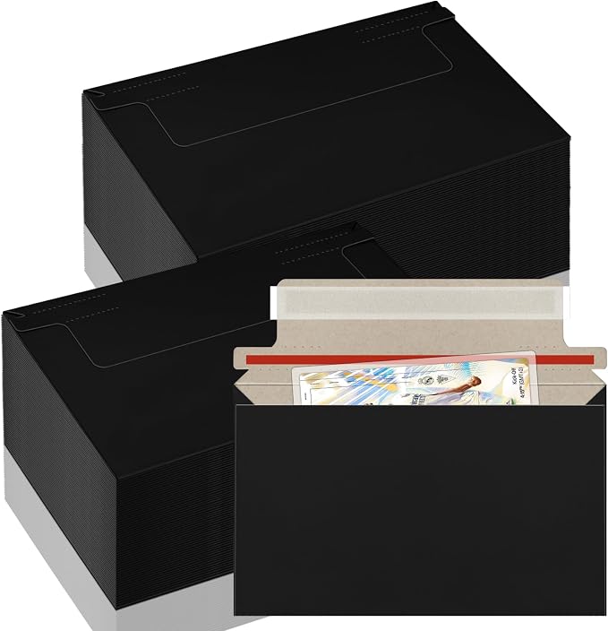 110 Pack Black Trading Card Envelopes, 7x 4.35 Inch Self-Adhesive Card Mailer by Unknown