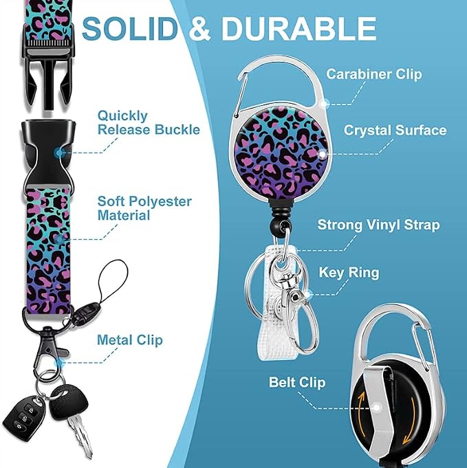 Badge Lanyard, Retractable Badge Holder - Image 3