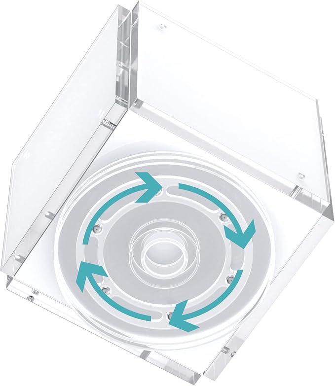 HIIMIEI Acrylic Rotating Pen Holder for Desk, Pencil Holder Picture Frame Holds 4 Family Photos of 4"x4", Desk Pen holder Organizer for Office, Classroom, Home, Kids (White)-DeskLoop Office