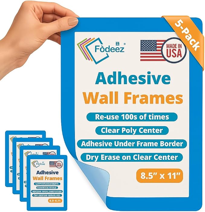 8.5 x 11 Adhesive Wall Frames - Image 2