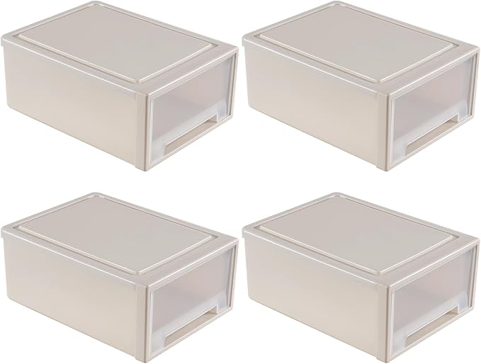 Buyitt 4-Pack 19 Quart Stacking Drawer, Stackable Modular Plastic Drawers - Image 7