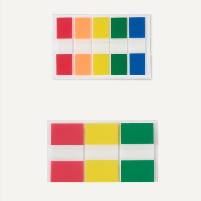 Amazon Basics Flags and Tabs Combo, 240pcs 0.94 inch in Wide and 400pcs 0.47 inch in Wide, Total 640 Count, Rectangular, Assorted Colors-DeskLoop Office