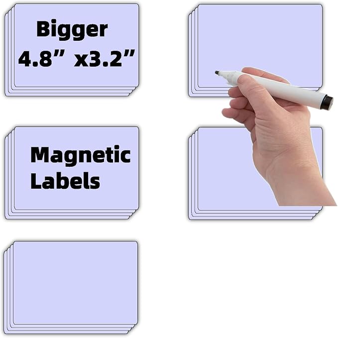 Purple Magnetic Labels for Metallic Whiteboard, Sticky Dry Erase Magnets Fridge by MagneticPictureFrameandMagneticLabels