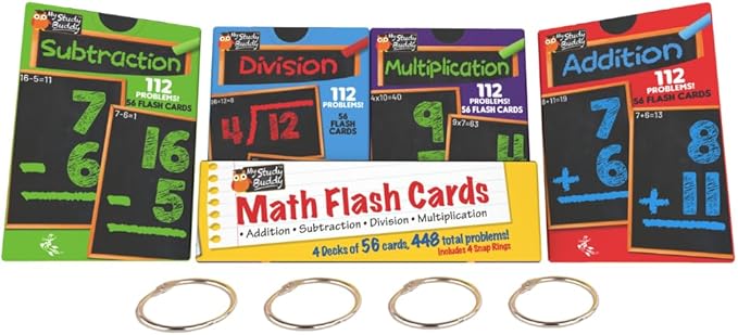 Regal Games Math Flash Cards for Multiplication, Addition and Subtraction by RegalGames