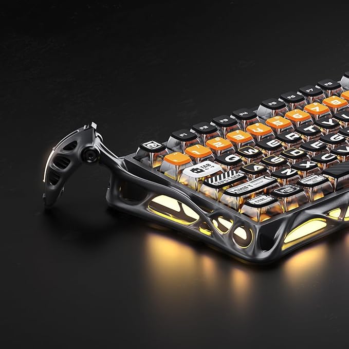 GravaStar Mercury K1 Pro Wireless Mechanical Gaming Keyboard, 75% Layout RGB Custom Keyboard, Aluminum Alloy Matte Black Frame with Phoenix-Inspired Keycaps, Hot-Swappable Linear Switches – CyberFlare-DeskLoop Office