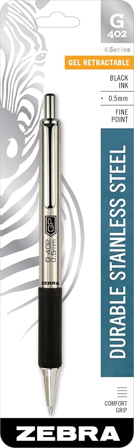 Zebra Pen STEEL G-402 Retractable Gel Pen by ZebraPen
