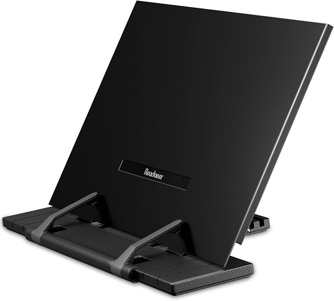 Readaeer Metal Book Stand for Desk Portable Document Holder for Cook Book by READAEER
