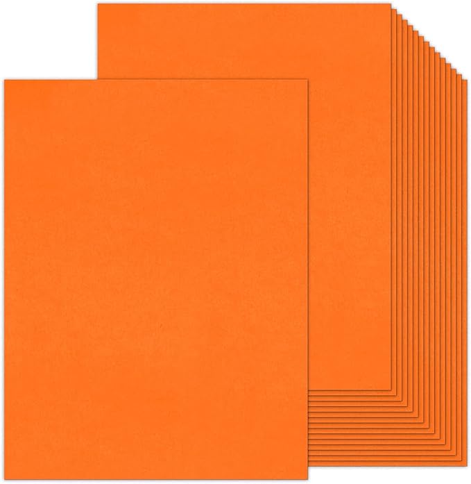 Orange Construction Paper 100 Sheets 80lb Cardstock Paper 8.5 x 11, Goefun Orange Cardstock for Halloween, Christmas, Crafts, DIY Cards-DeskLoop Office