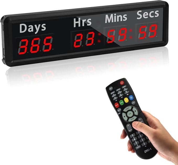 LED Countdown Clock, 999 Days, 23 Hours, 59 Minutes, 59 Seconds, Event by SMAHEAT