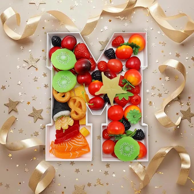 Plastic Fillable Letter Charcuterie Box, 10in Reusable Alphabet Shaped Tray - Image 5