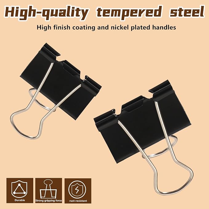 Binder Clips 1.25 Inch, Heavy-Duty Grip - Image 2