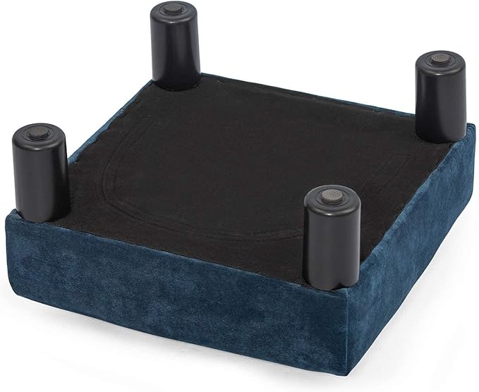 Joveco Small Foot Rest Stool Ottoman, 15" Fabric Square Short Low Footstool Upholstered Footrest for Chair, Under Office Desk, Living Room, Navy Blue-DeskLoop Office