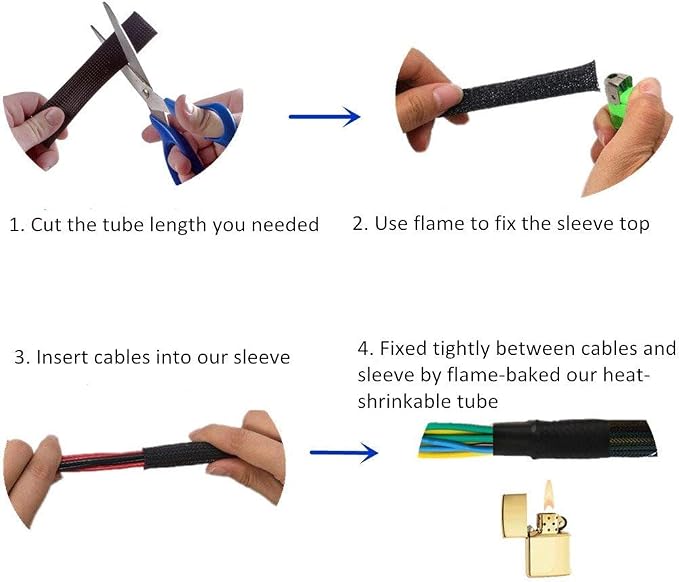 25ft - 3/4 Inch Cable Management Sleeve Protector, Wire Loom PET Expandable - Image 5
