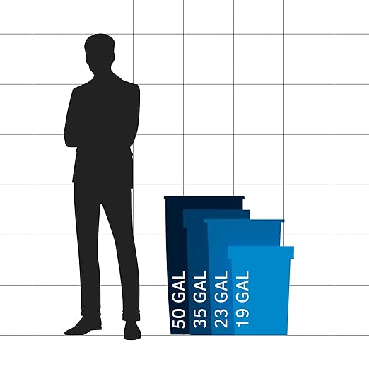 19 Gallon Grey Square Commercial Trash Can-DeskLoop Office