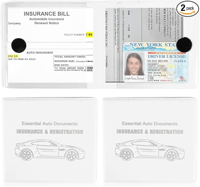 UYYE Car Registration & Insurance Card Holder, Waterproof, 4-Compartment by UYYE