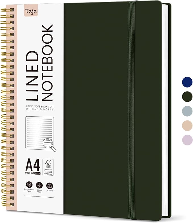Taja Spiral Lined Notebook, 8.5"x11" Notebooks by Taja
