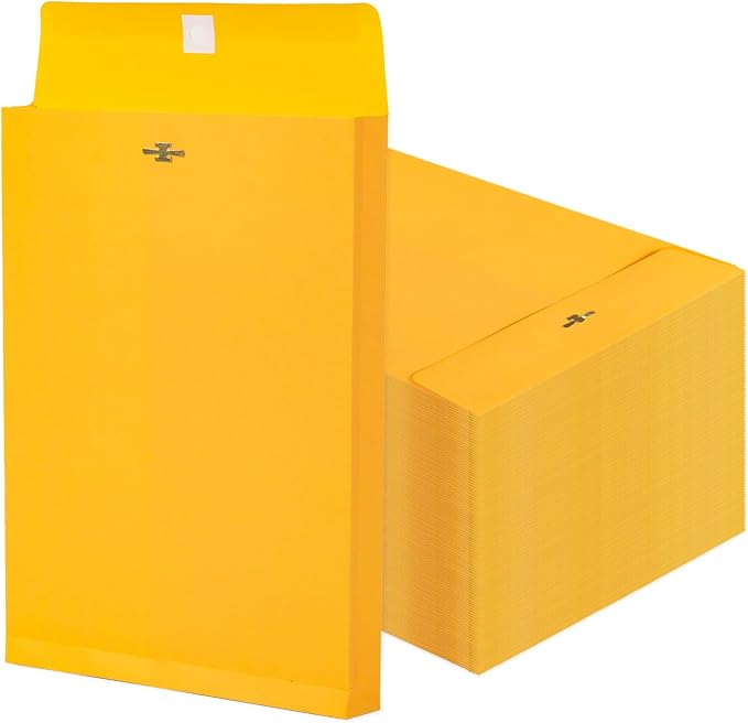 100 Pack Expandable Manilla Envelopes 9x12 by Goefun