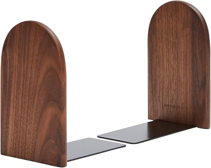 Pandapark Wood Bookends, Non-Skid Bookend by Pandapark