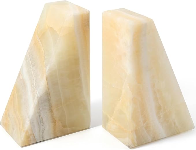 Marble Bookend for Heavy Books, Decorative Bookends for Shelves, Durable and by Karibiber