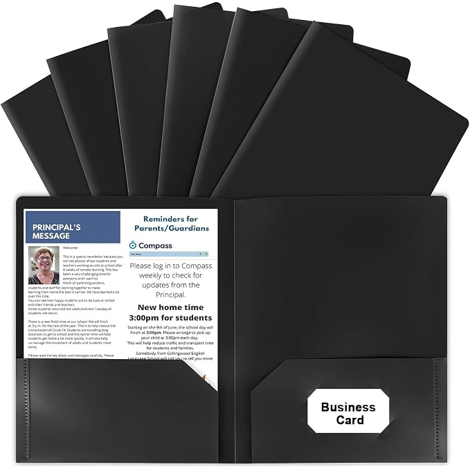 HABGP 6 Pack Black File Folders by HABGP