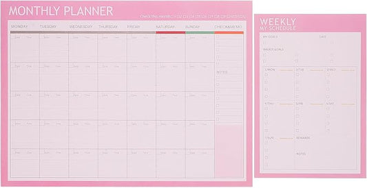 Didiseaon 2pcs Weekly and Monthly Schedule Notepad Undated Planner by Didiseaon