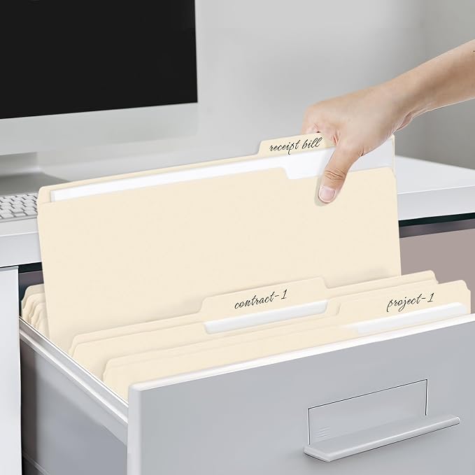 SUNEE Manilla Folders Legal Size, 100 Per Box, Durable Paper File Folders - Image 6