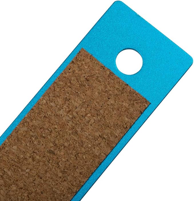 JAM PAPER Strong Aluminum Ruler - 12 Inch - Metal Ruler with Non-Skid Cork Backing - Blue Metallic - Sold Individually-DeskLoop Office