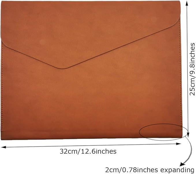 PU Leather A4 File Folder Document Holder Waterproof Portfolio Envelope Folder - Image 2