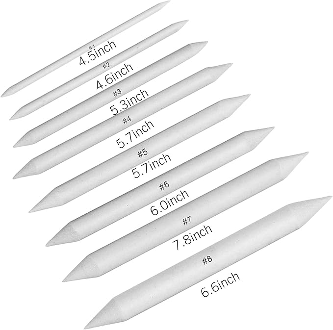 21 Pcs Blending Stumps and Tortillions Set with Sketch Sandpaper Pencil Sharpener Pointer and Pencil Extension Tool Drawing Art Kneaded Eraser for Student Sketch Drawing Set by VENCINK-DeskLoop Office