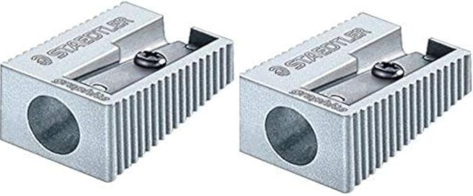 Staedtler Single Hole Quality Aluminium Pencil Sharpener X 2 by Staedtler