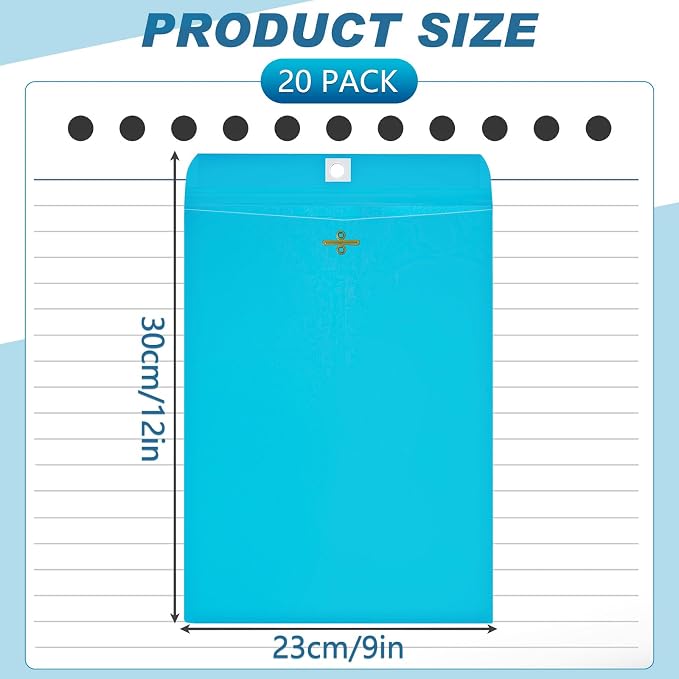Geyee 20 Pcs 9 x 12 Inch Clasp Envelopes Letter Size Mailing Envelopes - Image 2