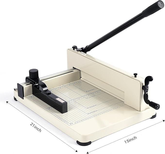 Heavy Duty Paper Cutter,12 inch Guillotine Paper Cutter,Guillotine Paper Cutters and Trimmers Cards Leather with Metal Base for Office Home School (White, a4)-DeskLoop Office