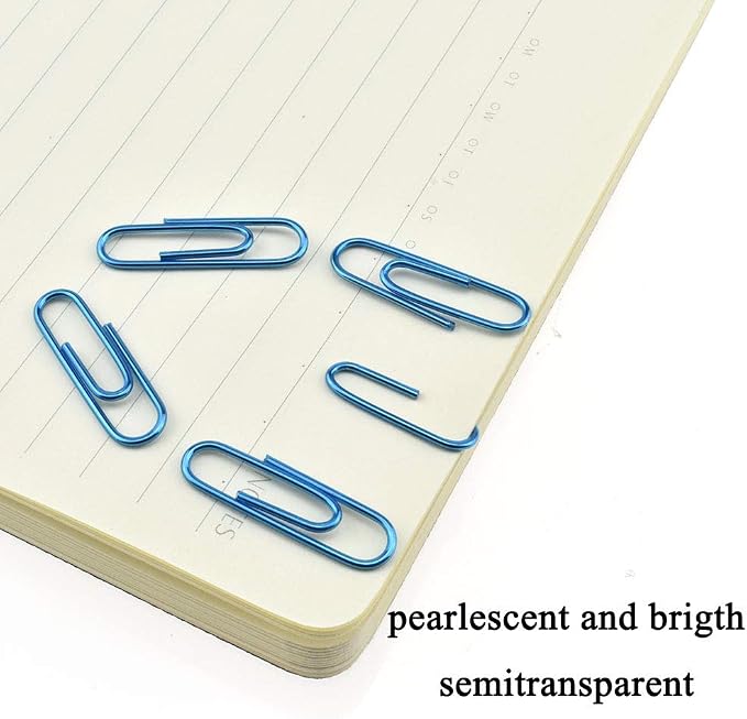 HAHIYO Paper Clips 1.1" Length Blue Paperclips Bright Colors Vinyl Coated - Image 4