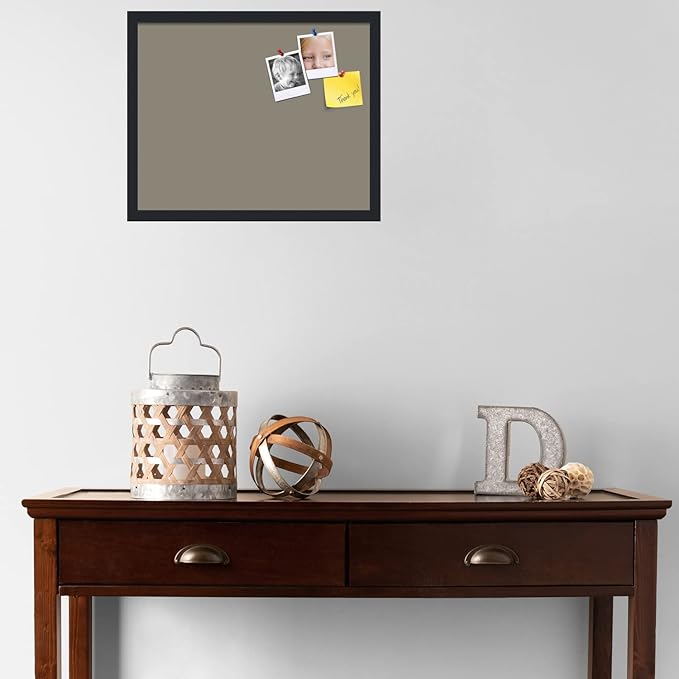 PinPix 21x17 Inch Cork Bulletin Board. This Decorative Framed Pin Board Comes with Pewter Design and a Satin Black Frame. Ideal for Home Office Decor or Message Board (PinPix-1812)-DeskLoop Office