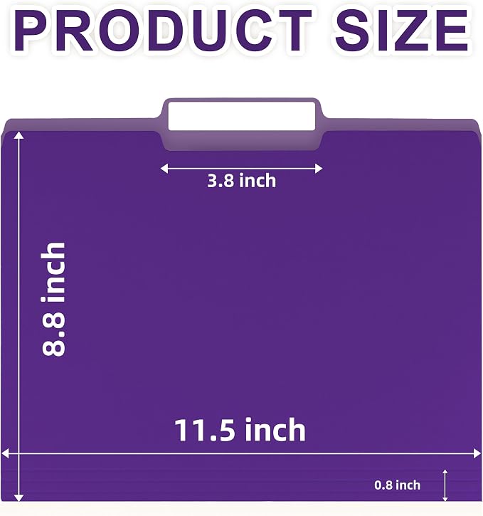 100 Packs Purple File Folder, 1/3-Cut Tabs, Manilla File Folders Letter Size - Image 2