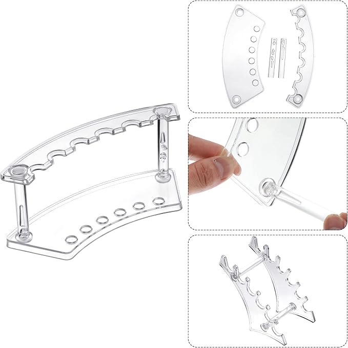 Teling 4 Pieces Pen Display Stand Acrylic pen Holder Clear Pen Stand Rack - Image 5