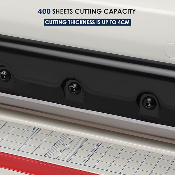 FAHKNS 17" Heavy Duty Guillotine Trimmer Paper Cutter,Cortadora de Papel 500 Sheets Paper Trimmer with Double Safety Protection Durable HSS Blade for Cutting Paper-DeskLoop Office