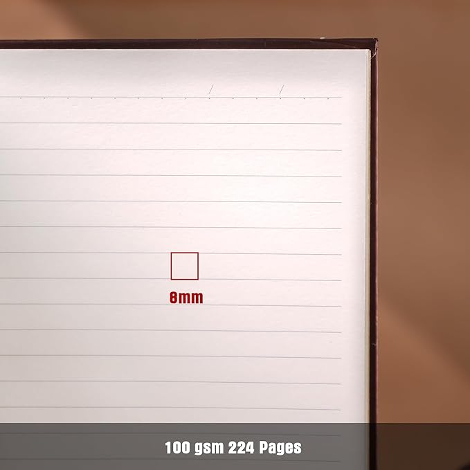 Line Notebooks for Women Men, A5 Aesthetic Hardcover Ruled Diary, 100 GSM Journals for Writing for Work, Note Taking, Office School-DeskLoop Office