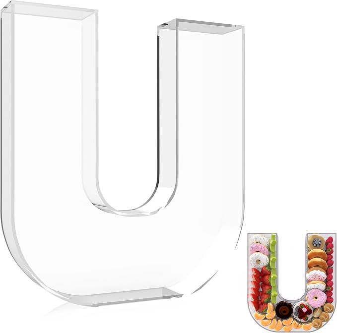 13.8" Extra Large Acrylic Letter Charcuterie Board Box, Reusable Fillable by RUFHVTY